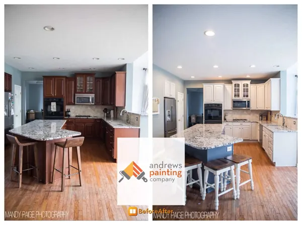 Kitchen Cabinet Painting -Before and After
