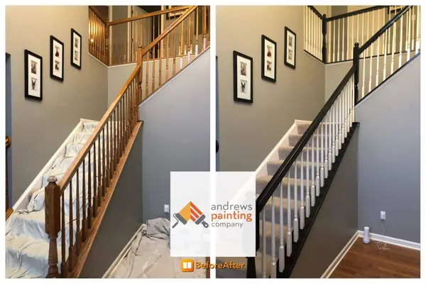 Oak Hand Rail Refinishing -Before and After