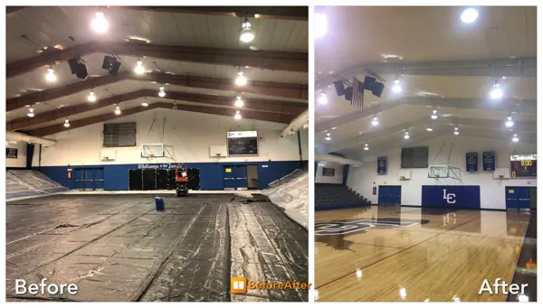 Painting High School Gymnasium -Before and After